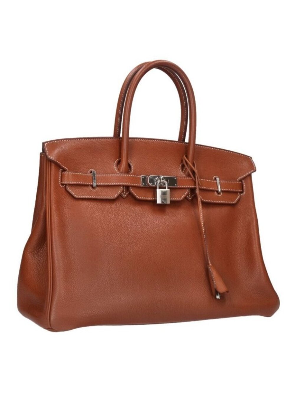 Hermes Birkin 35 Stamp Togo Gold Handbag
